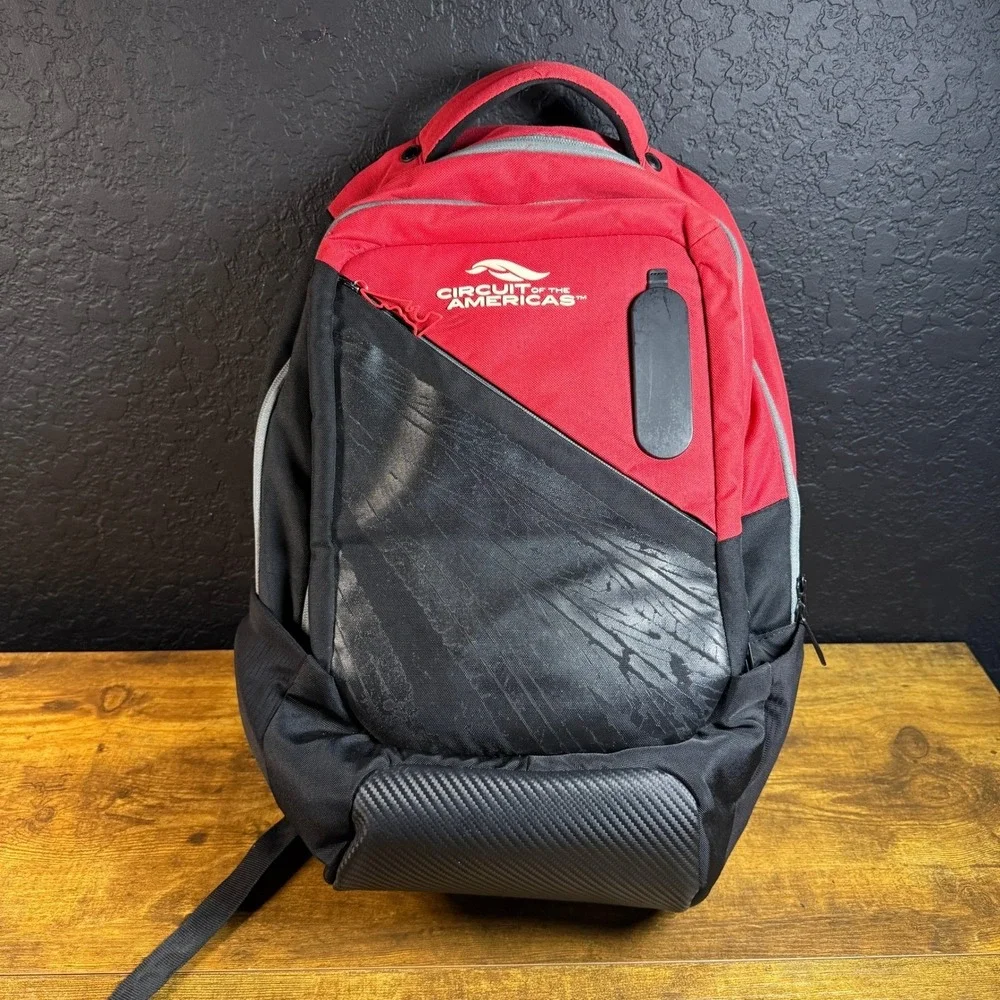 Circuit of the Americas COTA‎ Red Black Polyester Tech Backpack Unisex OS